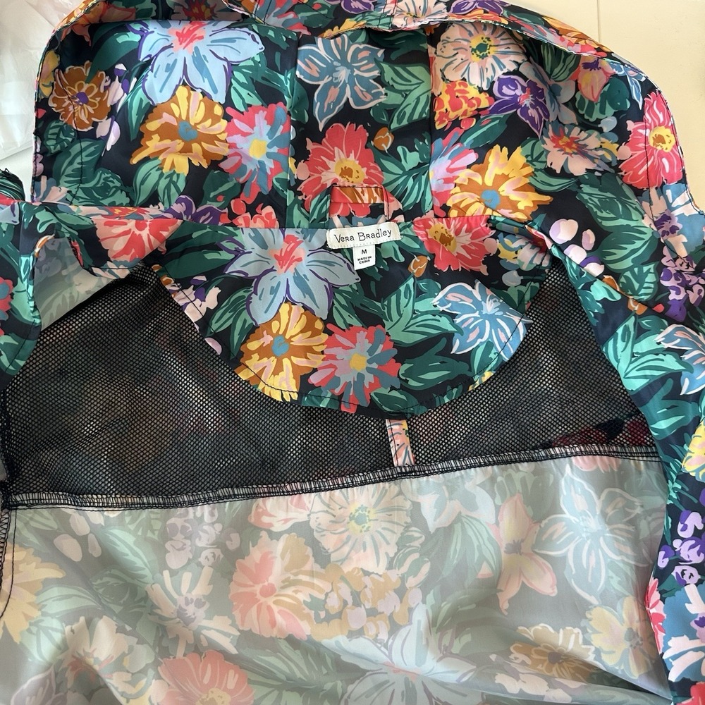 Vera Bradley Women's Floral Colorful Rain Jacket Size M Spring Bloomcore Flowers - Picture 9 of 16